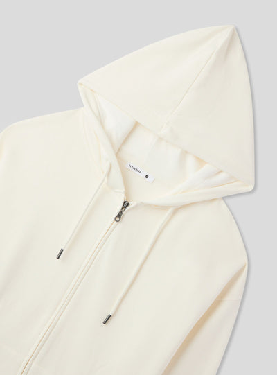 Felpa maxi con cappuccio e zip