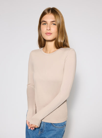 Long-sleeve thermal T-shirt in a solid colour