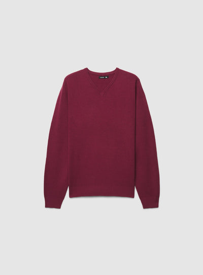 Maglia scollo a V a tinta unita