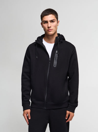 Felpa tecnica con zip e cappuccio