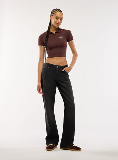 Jeans maxi wide leg a vita bassa