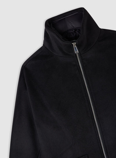 Cape-effect coat with zip closure