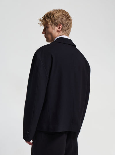 Einfarbige Oversize-Jacke mit Knopfleiste