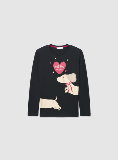 Set pigiama con maglia a maniche lunghe e pantaloni stampati