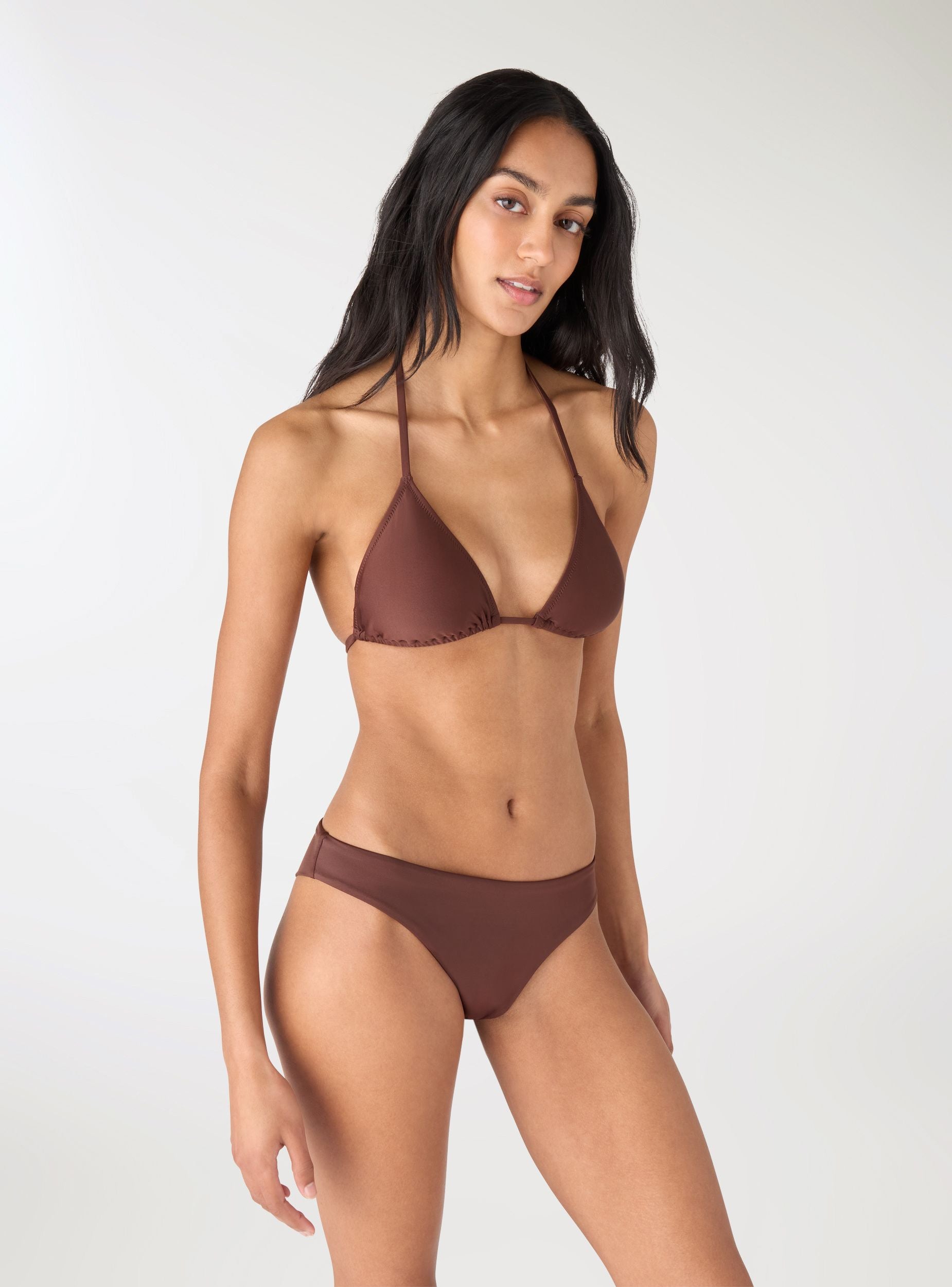 新品クラネLAYERED CAMISOLE SWIMWEAR ブラウン Slip bikini brazilian uni - Terranova