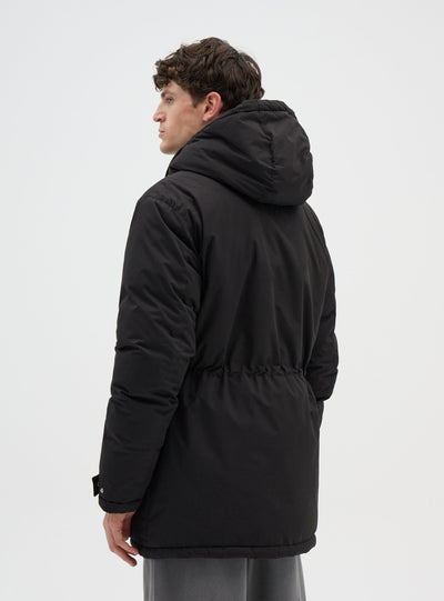 Parka imbottito con cappuccio e interno sherpa