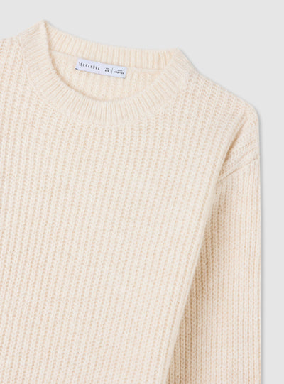 Maglia da bambina a costine girocollo