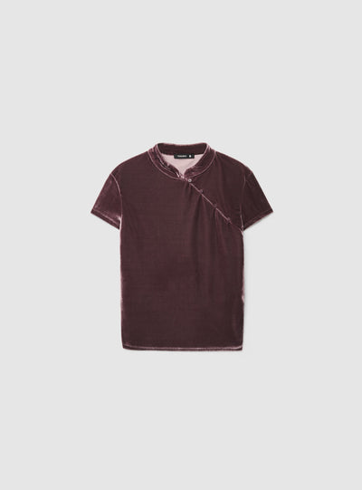 T-shirt con lupetto e bottoni diagonali