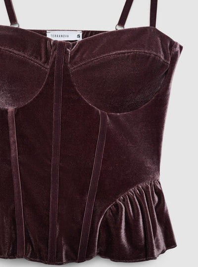 Bustier-Top mit Cups und Peplum