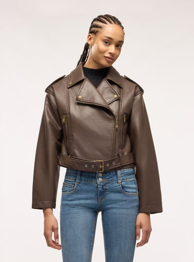 Giubbotto biker con cintura