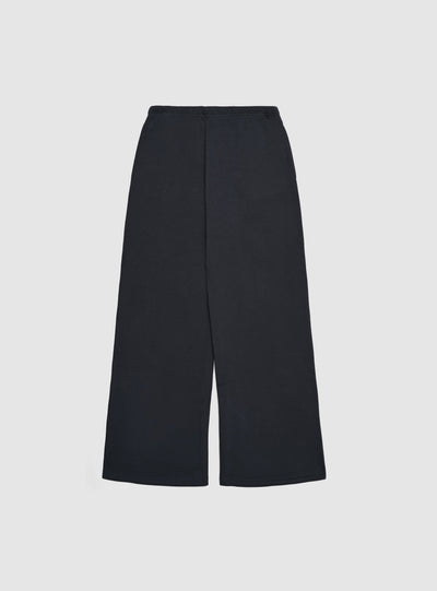 Pantaloni tuta wide leg con ricamo college