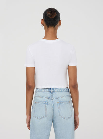 T-shirt crop con frange