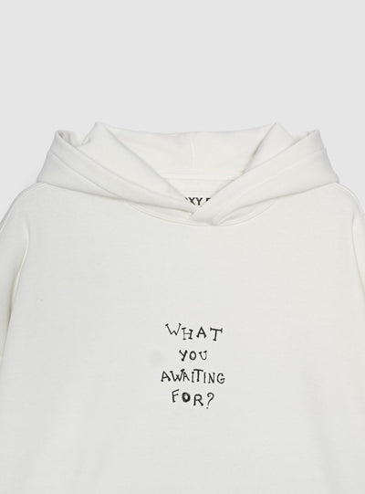 Felpa oversize con cappuccio e stampa con scritta