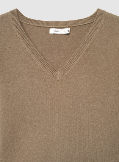 Maglia con scollo a V a tinta unita