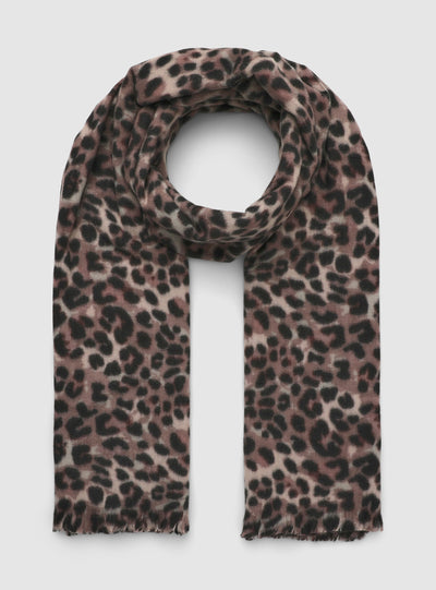 Pashmina animalier con frange