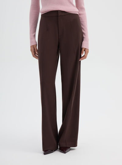 Wide leg pantalone melange efekta