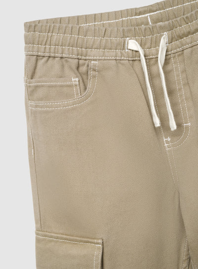 Pantaloni cargo wide leg con coulisse