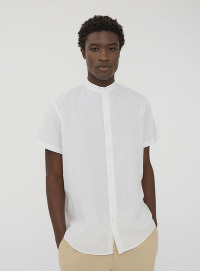 Camicia coreana in misto lino