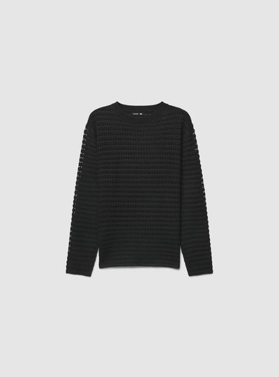 Maglia boxy traforata a tinta unita