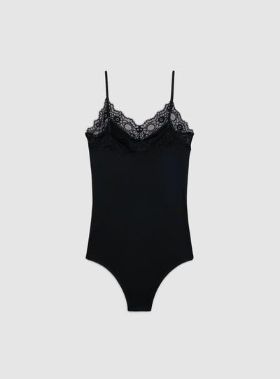 Body con spalline sottili e pizzo