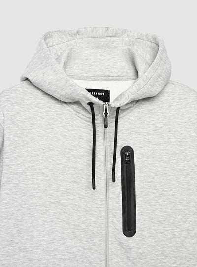 Felpa tecnica con zip e cappuccio
