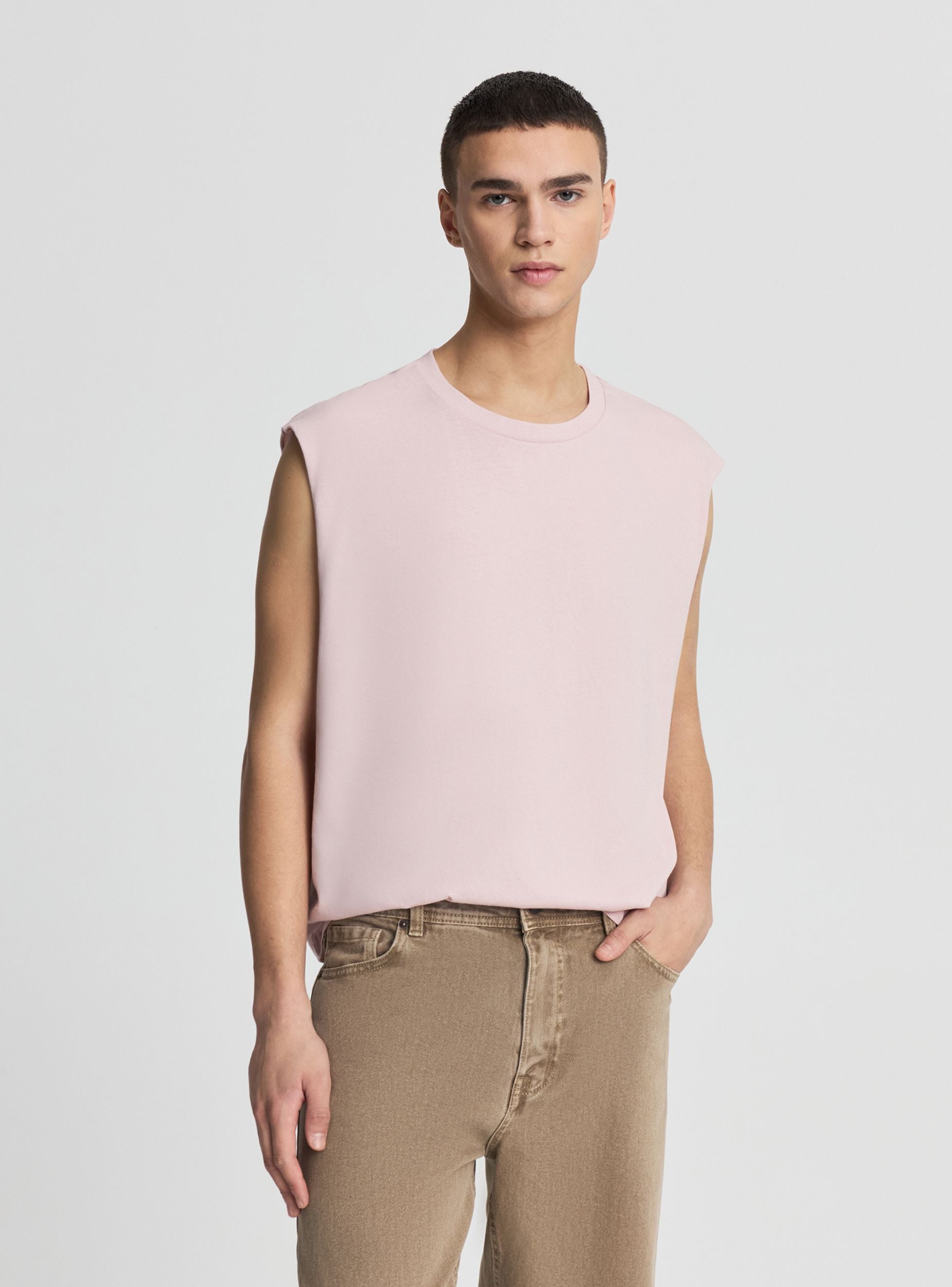 Canotta Style Canotta crop smanicata Rosa antico SAB0083631001S366 - Terranova