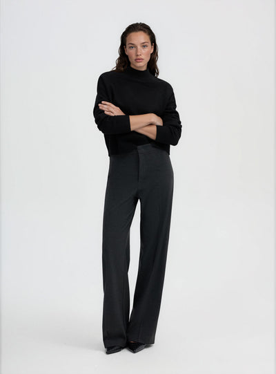 Pantaloni wide leg effetto mélange