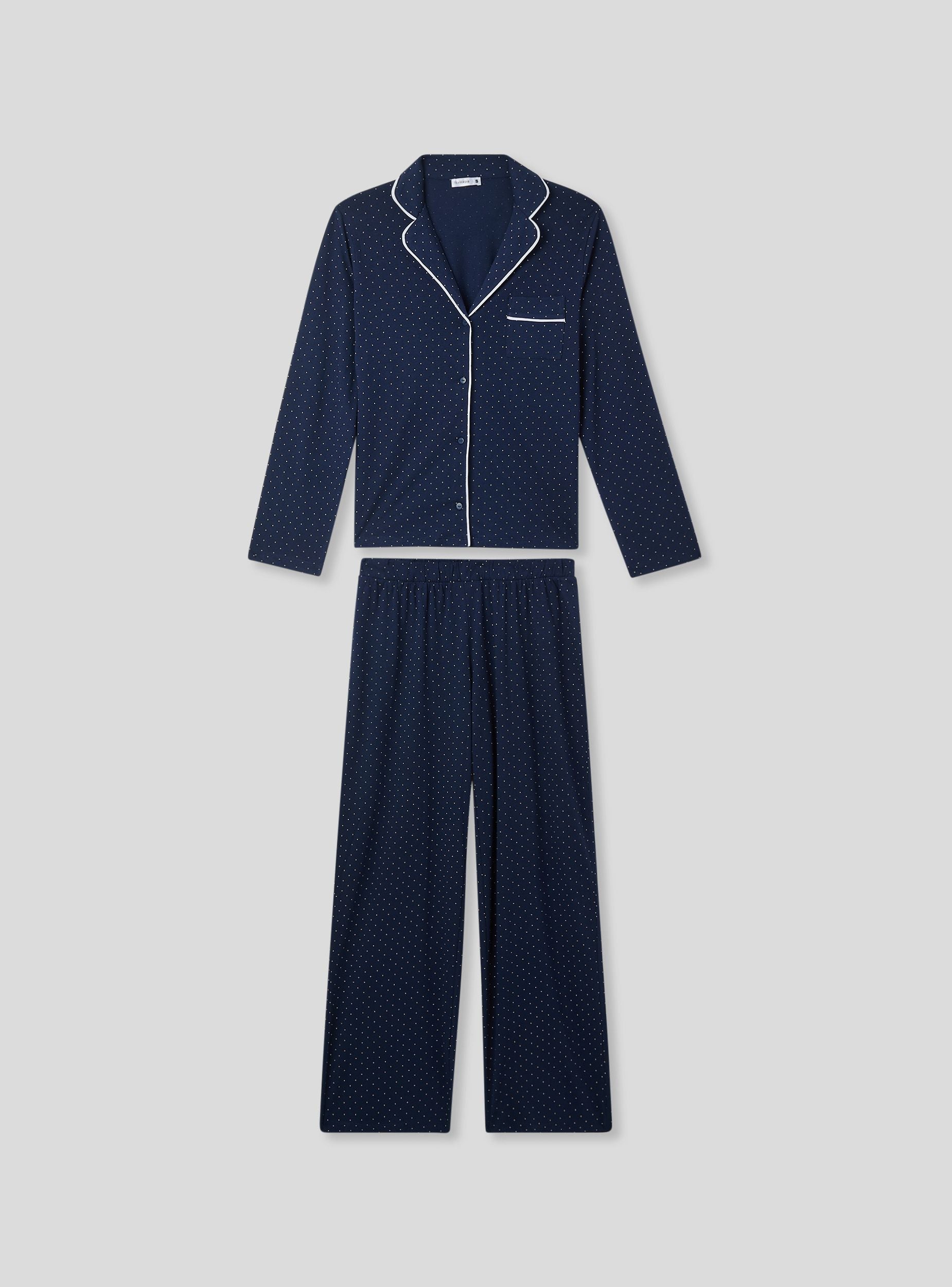 LUVLETTE Set di pigiama da donna in cotone blu morbido con LUVLETTE Set di pigiama da donna in cotone blu morbido con