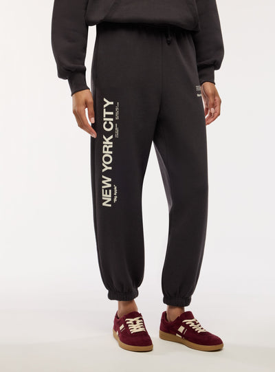 Pantaloni tuta con coulisse e scritta