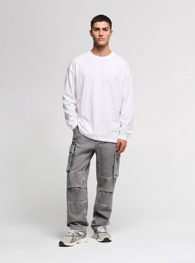 Jeans over cargo a tinta unita