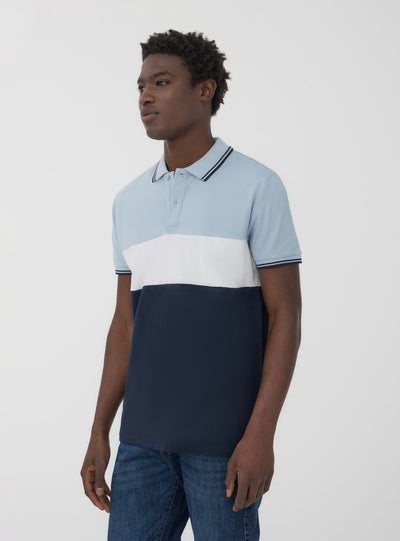 Polo in piquet block color