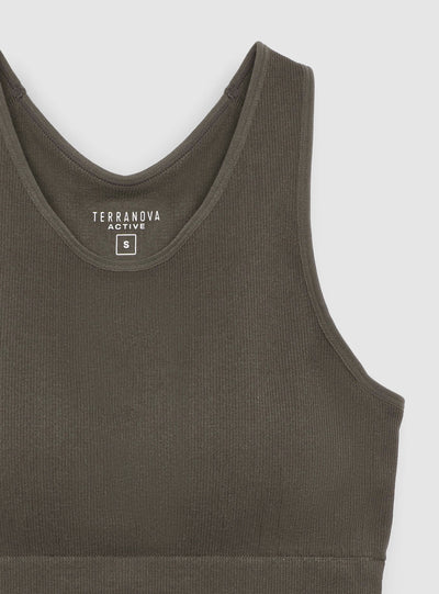 Top sportivo vogatore seamless a tinta unita