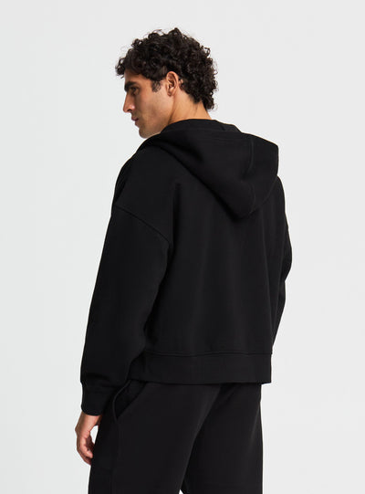 Felpa crop con cappuccio e zip