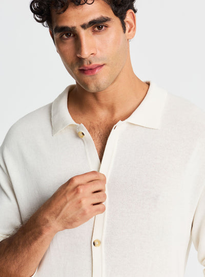 Cardigan con bottoni e colletto camicia