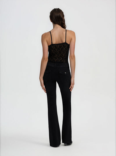 Jeans a zampa vita ultra bassa