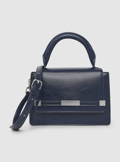 Borsa mini tinta unita con manico e tracolla regolabile