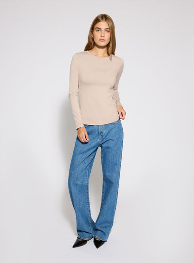 Long-sleeve thermal T-shirt in a solid colour