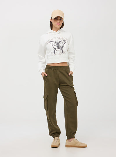 High-waisted cargo trousers