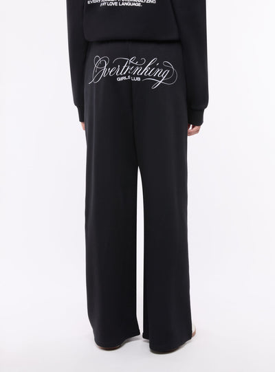 Широки спортни панталони с надписи wide leg