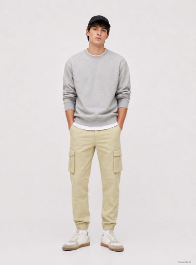 Cargo trousers with cuffs