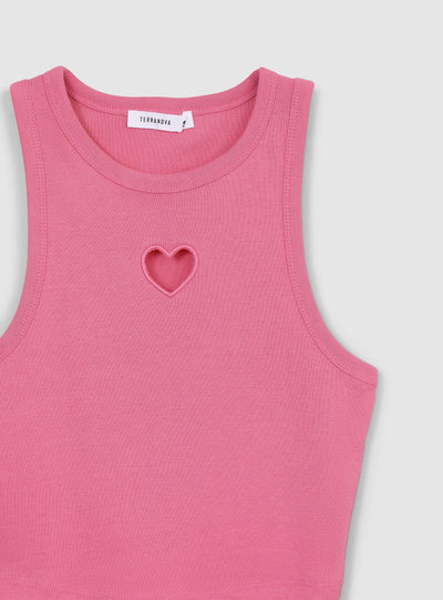 Top crop con scollo americano e ricamo cut-out