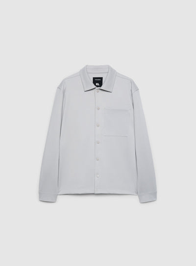 Camicia a tinta unita con bottoni a pressione
