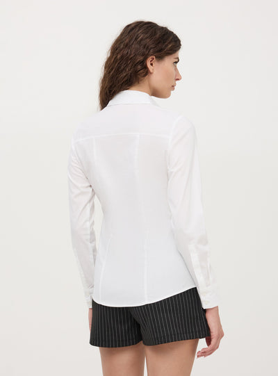 Camicia in popeline a tinta unita