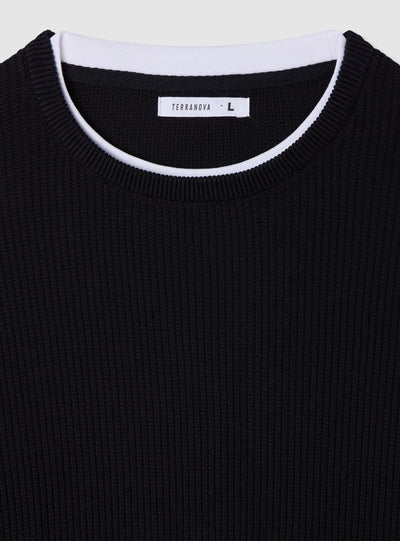 Maglia girocollo a punto mosso