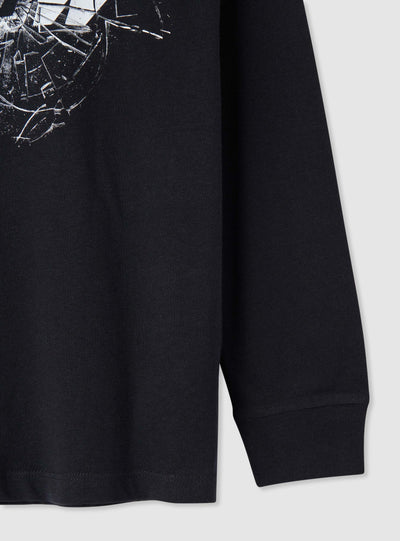 T-shirt manica lunga con stampa effetto vetro rotto