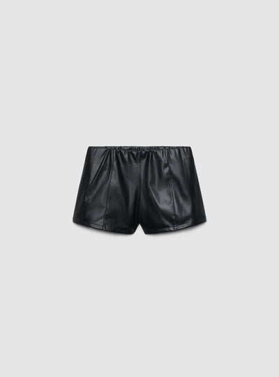 Shorts culotte effetto pelle con vita elasticizzata