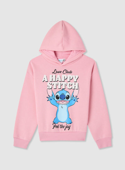 Felpa con cappuccio e stampa Stitch®