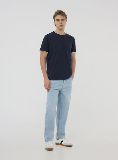 T-shirt doppiata tinta unita