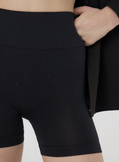 Leggings ciclista con strass