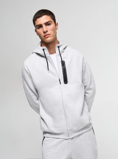 Felpa tecnica con zip e cappuccio